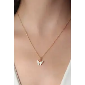Gold Beyaz Renk Figür Kadın Kolye TJ-BKO6818