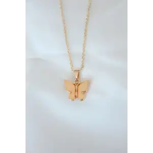Gold Kaplama Sarı Renk Sedefli Kolye TJ-BKO6439