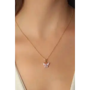 Gold Lila Renk Figür Kadın Kolye TJ-BKO6814