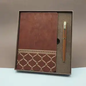 Öğretmenler Günü Hediyesi Kutulu Deri Defter Kalem Seti