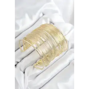 Pirinç Tel Sarma Model Gold Renk Kadın Bileklilk TJ-BB7895