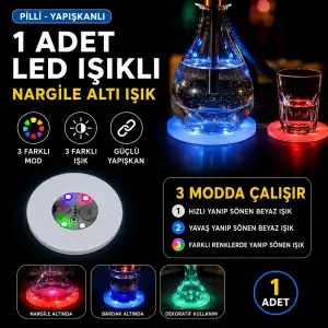 RGB LED Nargile Altı Işık 1 Adet