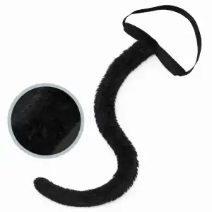 Siyah Peluş Kuyruk Şekil Verilebilir 70 cm