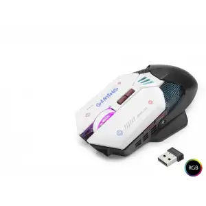 W19 Kablosuz Mouse Dual Mod 10000 Dpi 7 Tuş Makro 1000 Hz Rgb - Siyah Beyaz