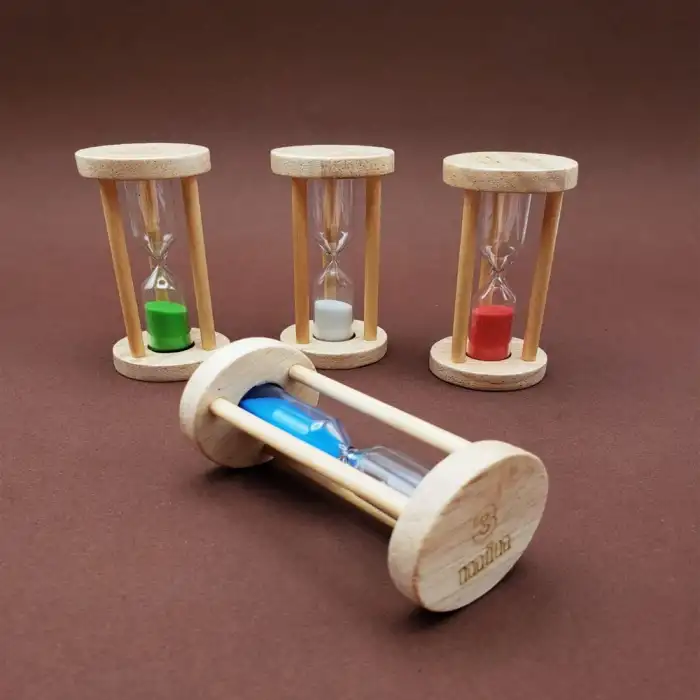 8.5 Cm Kum Saati 3 Dakikalık Ahşap