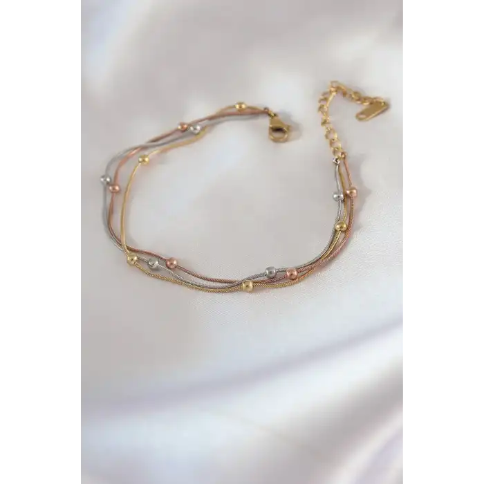 Kadın Bileklik Çelik Mix Renk Minimal Toplu