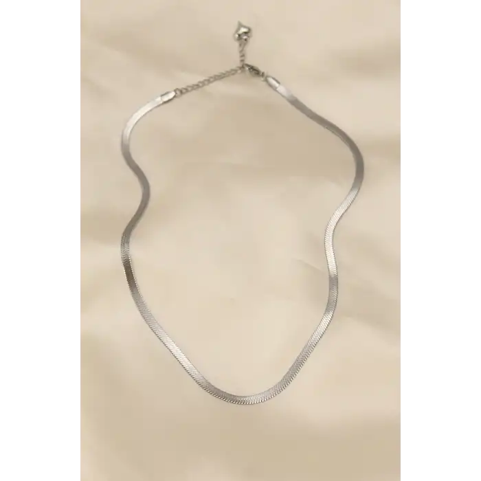Kadın Kolye Çelik Silver Renk 45 cm İtalyan Zincir Model