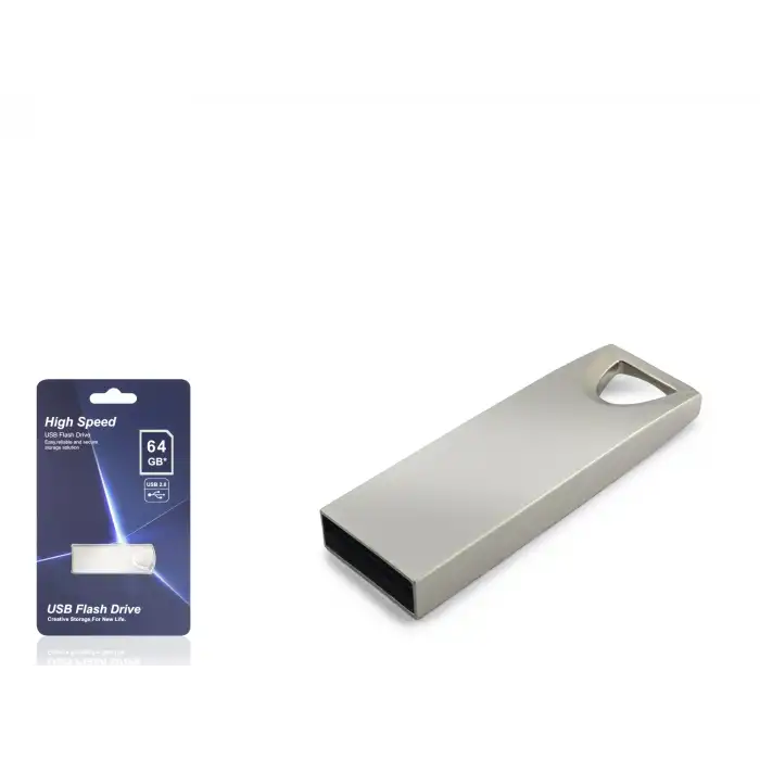 Kompakt Metal Gövde 64 Gb USB 2.0 Flash Bellek
