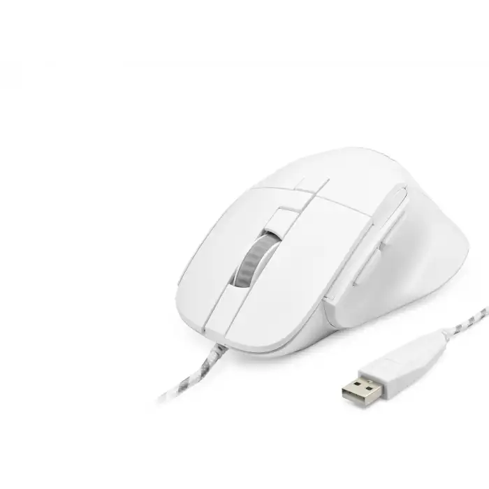 Ergonomik Kablolu Ofis Mouse 3600 Dpi Beyaz 7D Tasarım