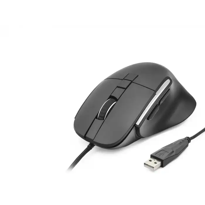 Ergonomik Kablolu Ofis Mouse 3600 Dpi 7 Tuşlu Siyah