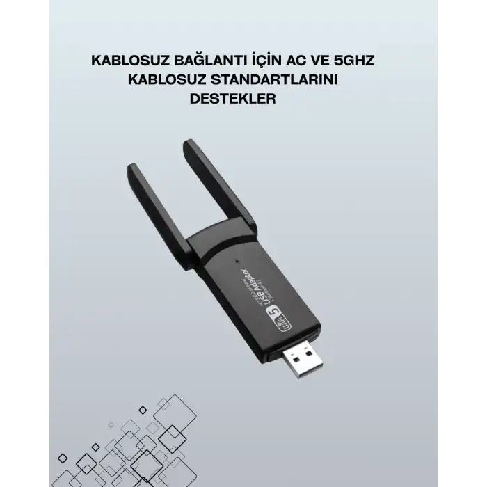 Taşınabilir AC1200 USB WiFi Adaptör - Yüksek Performanslı İnternet Çözümü