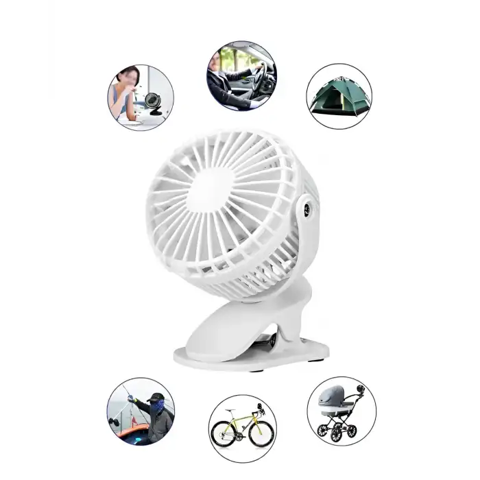 Taşınabilir Mini Fan 3 Modlu Klipsli 360 Derece Dönebilir