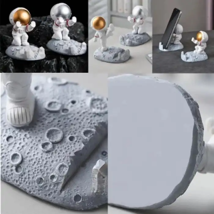 Dekoratif Astronot Telefon Tutucu 10x6.5x9cm Ofis ve Ev Kullanımı