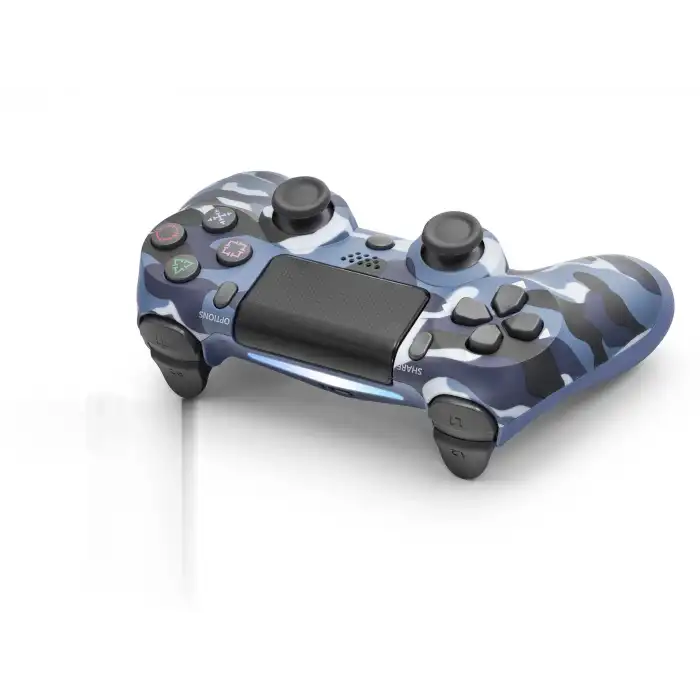 Mavi Kamuflaj Gamepad PS4 Uyumlu 3.5 mm Kulaklık Girişi