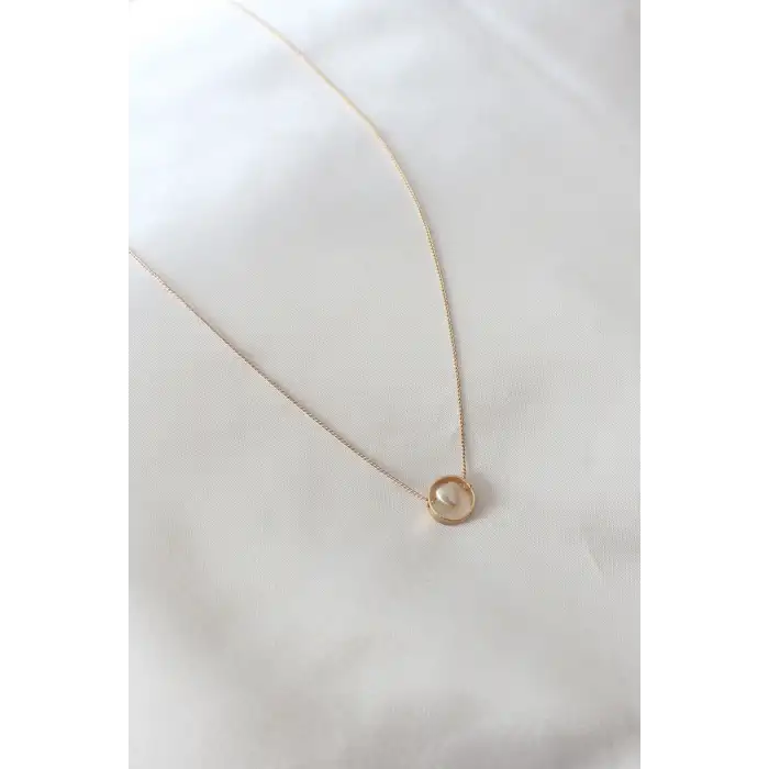 Kadın Kolye Gold Renk Minimal Kalp Figür