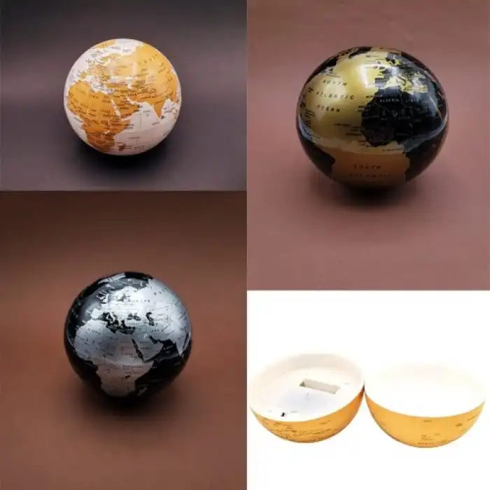 Eğlenceli Işıklı Dönen Dünya 14 cm Dekoratif Küre