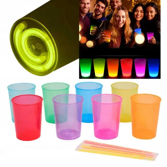 Bardak Karanlıkta Yanan Gece Işığı Mega Glow lar 8 Adet 8.5 x 10.5 cm