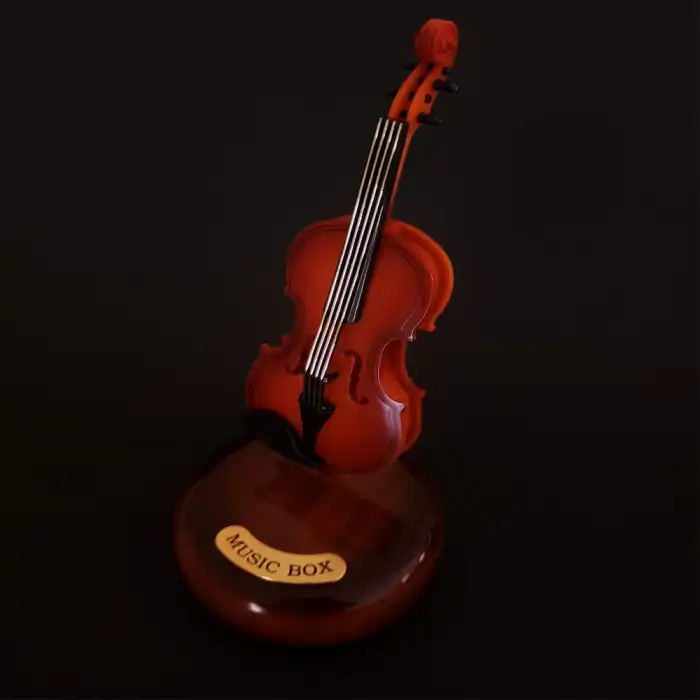 Şık Keman Müzik Kutusu 22x9.5 cm Dekoratif