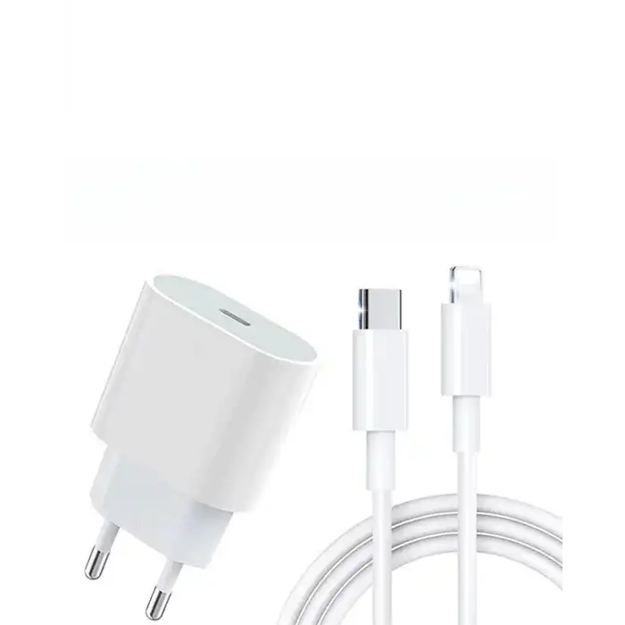 Hızlı Şarj Adaptörü ve Kablo Seti 20W PD Uyumlu