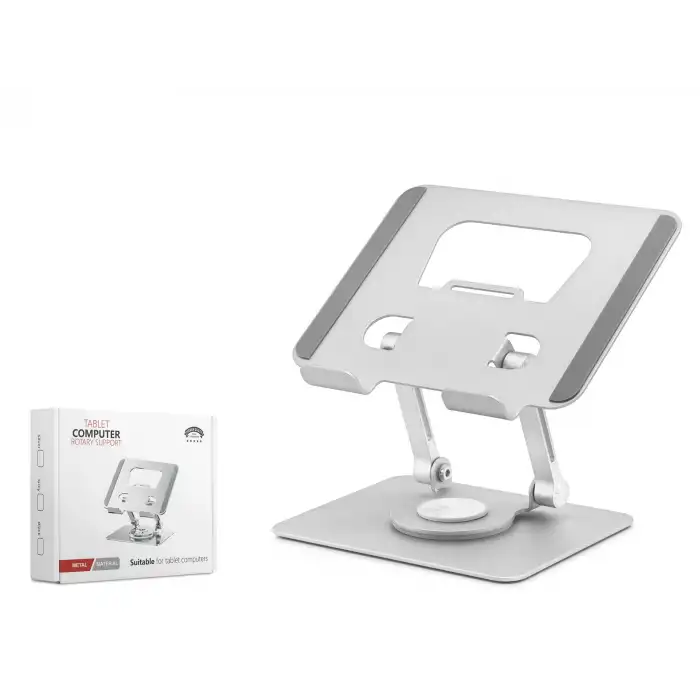 Derece Dönebilen Kompakt Tablet Ve Laptop Standi Silver