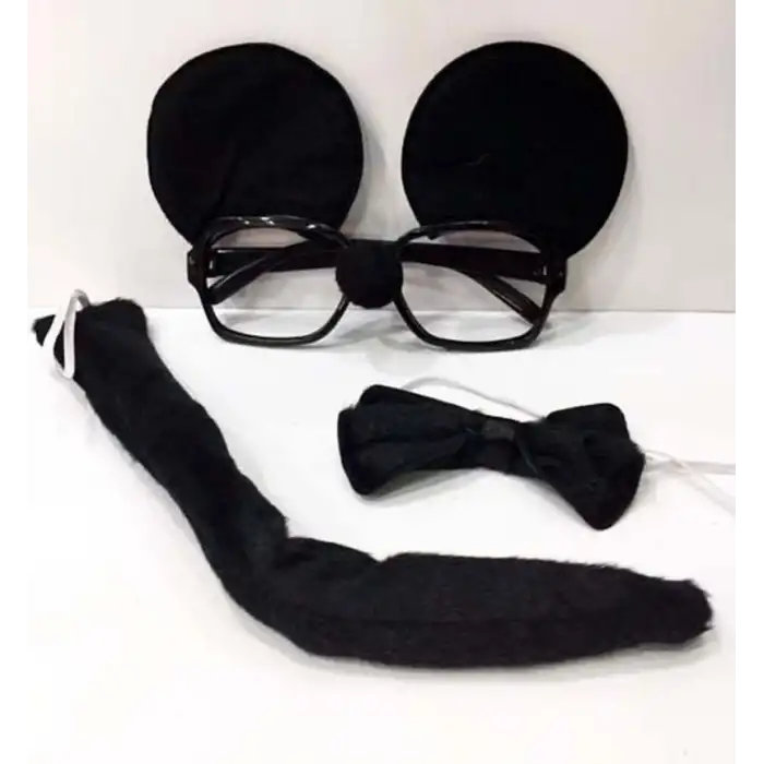 1 Adet Mickey Mouse Gözlüğü Papyonu Kuyruğu Seti