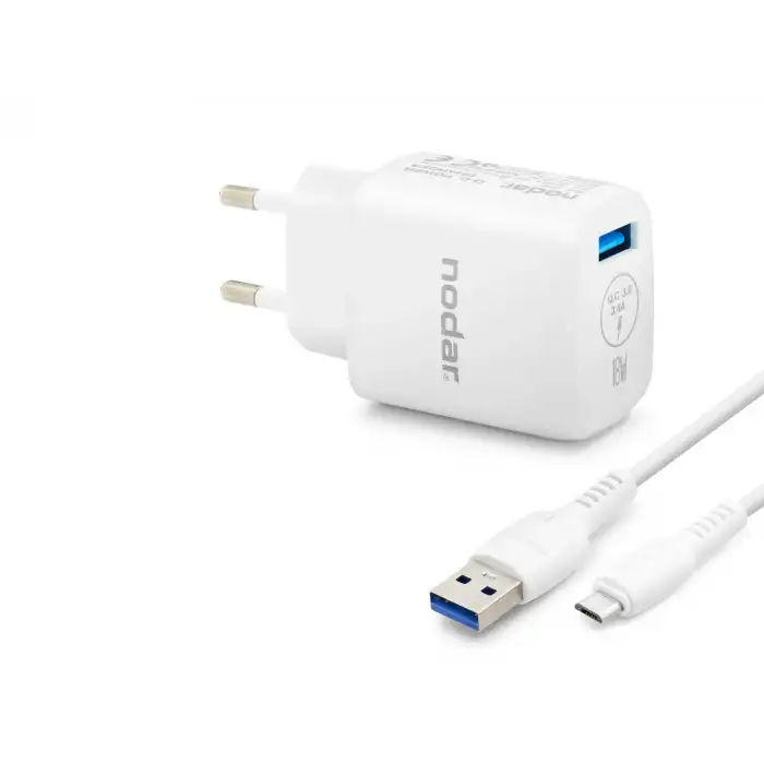 Adaptör Micro Usb Qc 3.0 Hızlı Şarj Seti 18W 3.4A Usb lü Beyaz