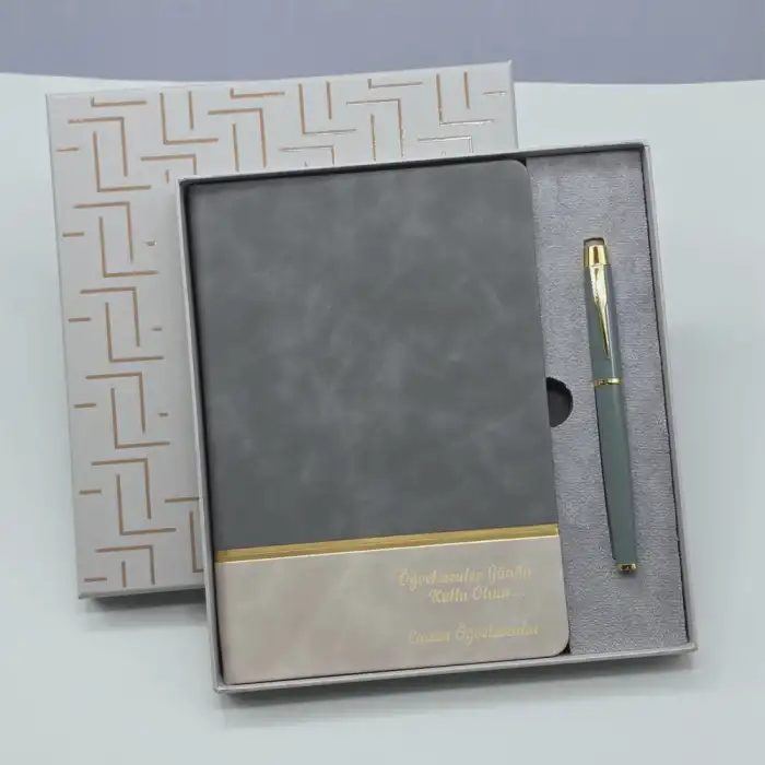 Defter Öğretmenler Gününe Özel Deri Ve Kalem Set