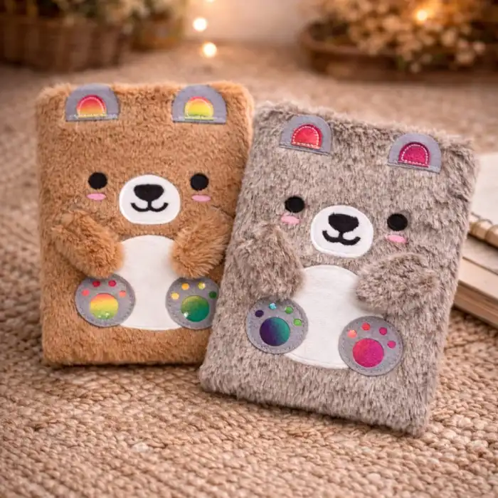 Şık Peluş Defter 21x15 cm Çizgili Sayfalar ile
