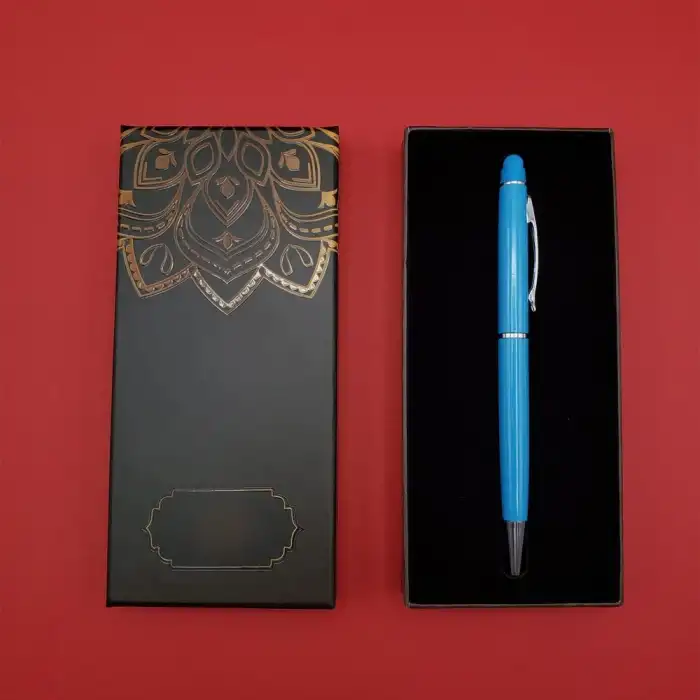 17 Cm Metal Kalem Tükenmez Turkuaz