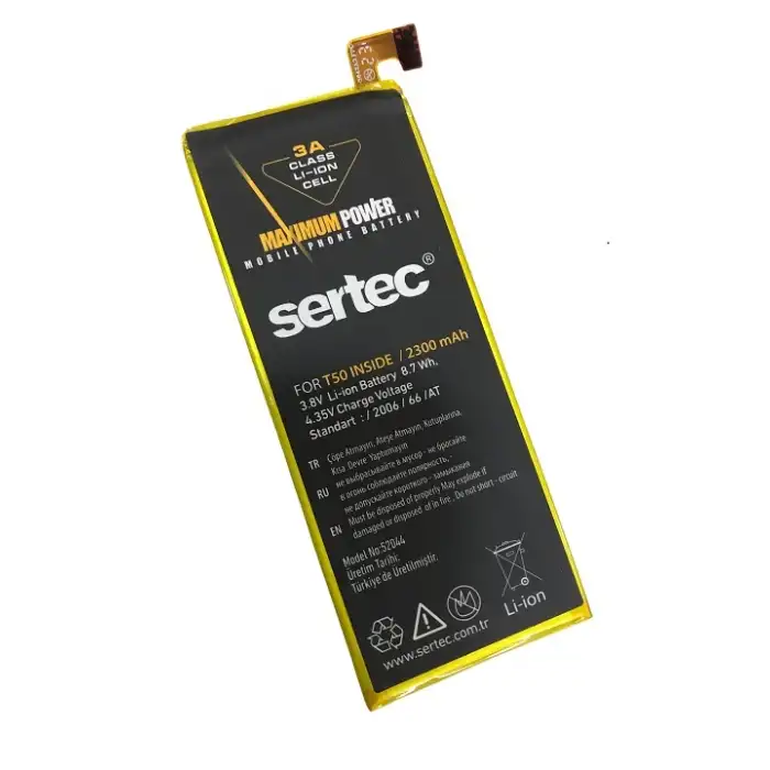 Yüksek Kapasiteli Batarya 2300 mAh Turkcell T-50 Uyumlu