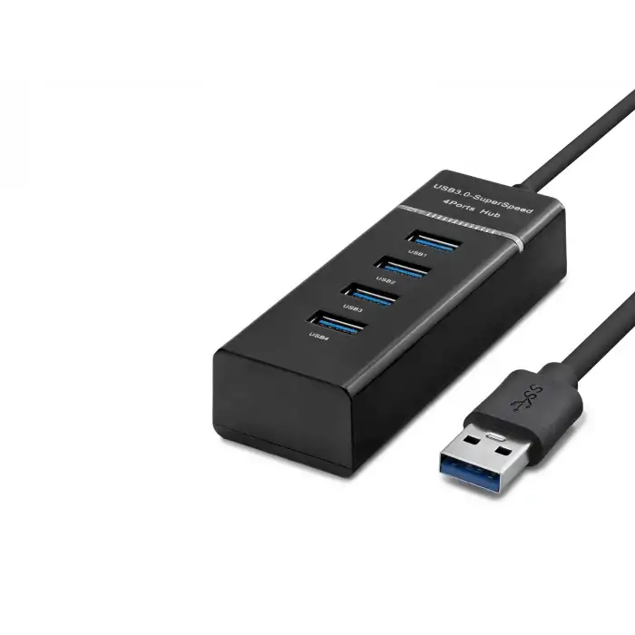 Siyah Usb 3.0 Hub 4 Port 30 cm Veri Aktarım Cihazı
