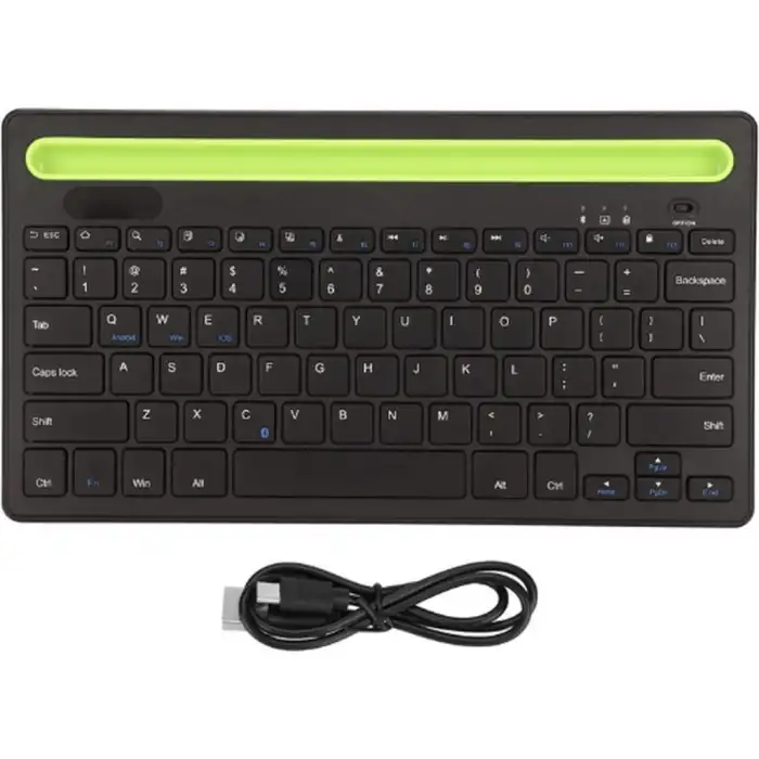 Ergonomik Siyah Kablosuz Klavye Bluetooth Uyumlu Ofis Kullanımı