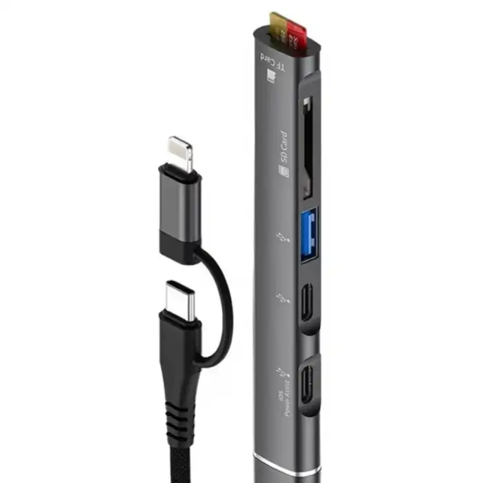 Fonksiyonel 5li USB Hub Kart Okuyucu Type-C