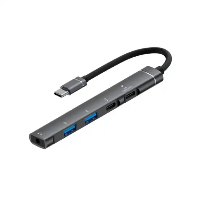 Kompakt 5 İn 1 Type-C Hub 4 USB 3.0 ve HDMI Çıkışı