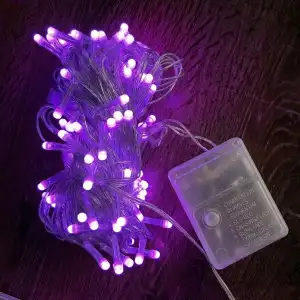 Kullanıma Uygun 10m 100 Led Damla Uçlu Pembe Işık Şeffaf Kablo