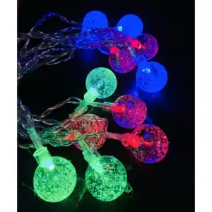Kullanıma Uygun 3m 20 Led Kristal Top RGB Pilli