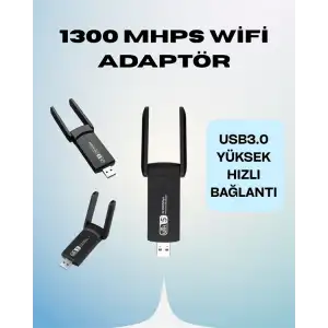 Taşınabilir AC1200 USB WiFi Adaptör - Yüksek Performanslı İnternet Çözümü