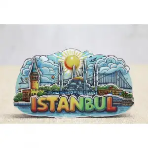 Magnet 10.5x9 cm İstanbul Temalı (Ahşap Model)