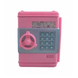 Eğlenceli Pembe ATM Kasa Kumbarası 12.5 cm 4 Haneli Şifreli