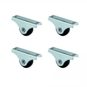 Teker Furç Sabit 20MM Siyah 4 Adet
