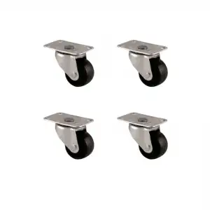 Teker Furç Tablalı Bilyalı 28MM Siyah 4 Adet
