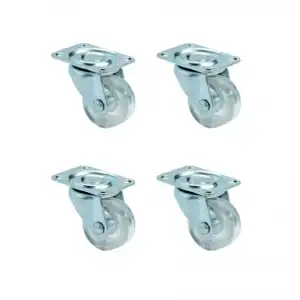 Teker Furç Tablalı Bilyalı 32MM Şeffaf 4 Adet