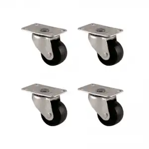 Teker Furç Tablalı Bilyalı 32MM Siyah 4 Adet