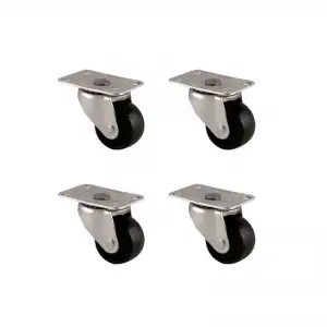 Teker Furç Tablalı Bilyalı 38MM Siyah 4 Adet