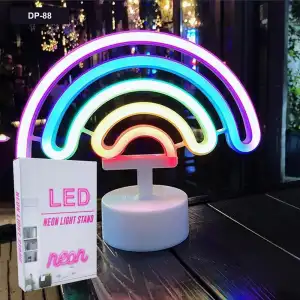 3 adet Kullanıma Uygun Gökkuşağı Neon Led Lamba