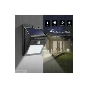 Kullanıma Uygun Güneş Enerjisiyle Çalışan Solar Dış Mekan Lambası 20 LED Aydınlatmalı Duvar Tipi