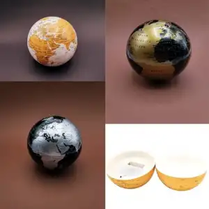 Eğlenceli Işıklı Dönen Dünya 14 cm Dekoratif Küre