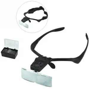 2 Adet Işıklı Gözlük Büyüteç 5 Farklı Lens 9892B