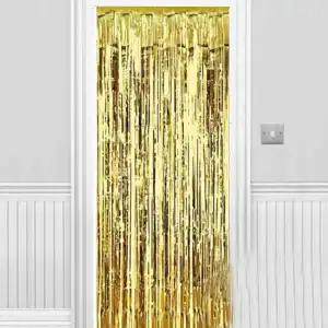 Masa Kullanımına Uygun Işıltılı Duvar ve Kapı Perdesi Gold 90x200 cm