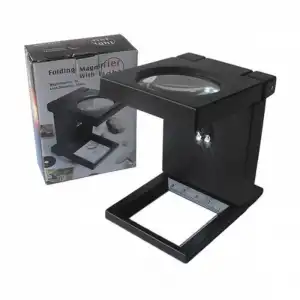 Masa Kullanımına Uygun Katlanır Plastık Led Işıklı Test Cıhazı Büyüteç 2.5X90Mm